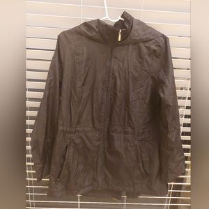 Women's Water Resistant Anorak Jacket w/ Hood Packable M black